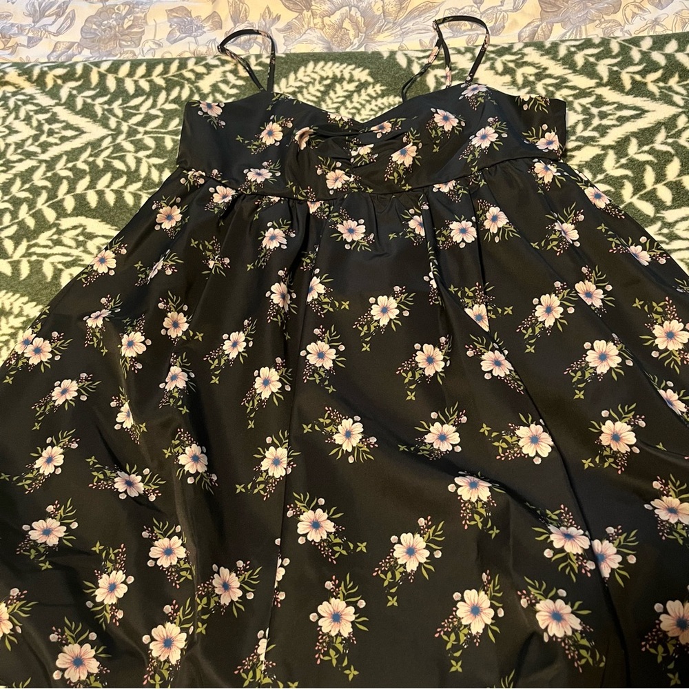 Free People Black Floral Mini Dress